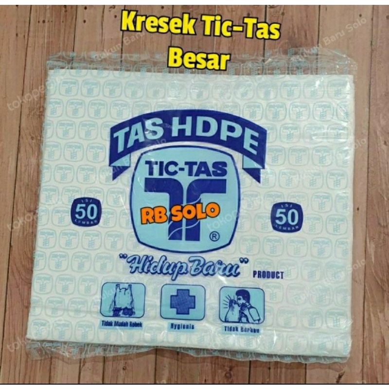Kresek Tic Tas Putih 28 cm HDPE - Besar isi 50 pcs