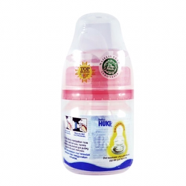 Botol susu huki 60ml 120ml dot orthodontic bulat karakter animal / botol susu bayi huki