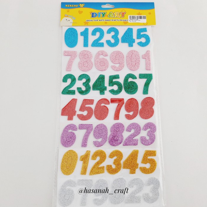 

Stiker foam Gliter Angka harga 9000
