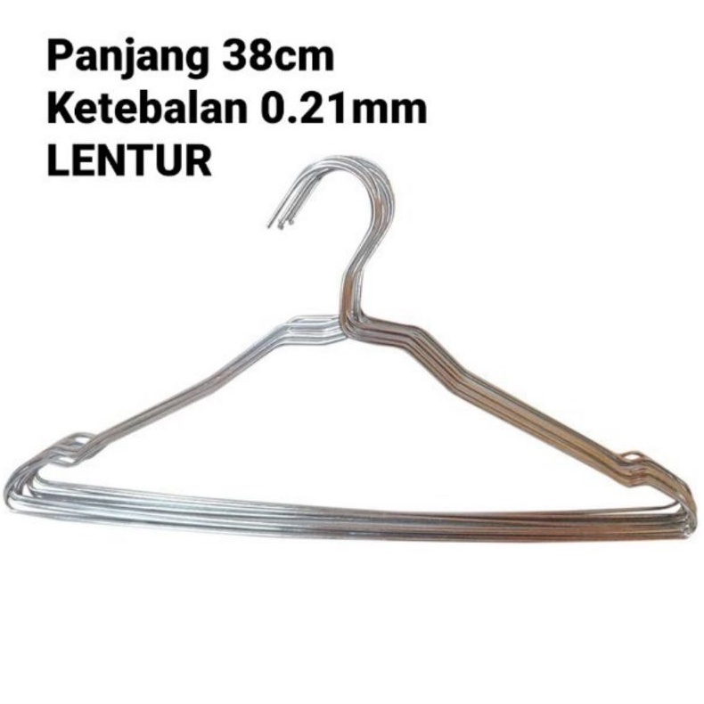 1 Lusin (12pcs) HANGER STAINLESS Gantungan Baju Kawat