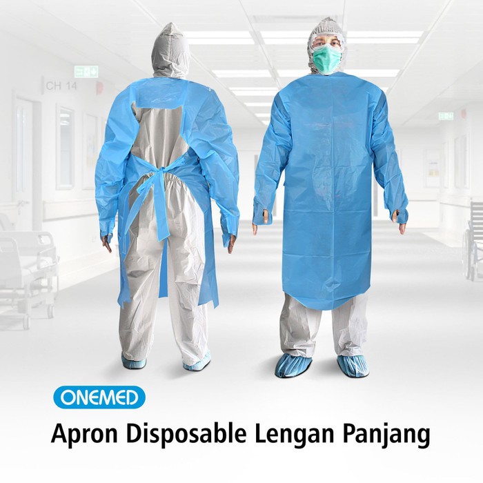 [New] Apron Plastik Lengan Panjang Onemed Pack Isi 10