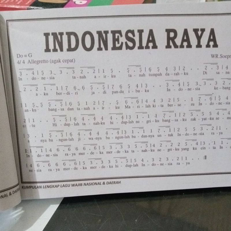 Buku Kumpulan Lengkap Lagu Wajib Nasional &amp; Daerah Indonesia (21×15cm)