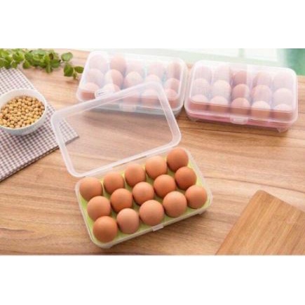 Kotak Telur Portable / Box Telur / Egg Box / Tempat Telur Serbaguna 15 sekat 85