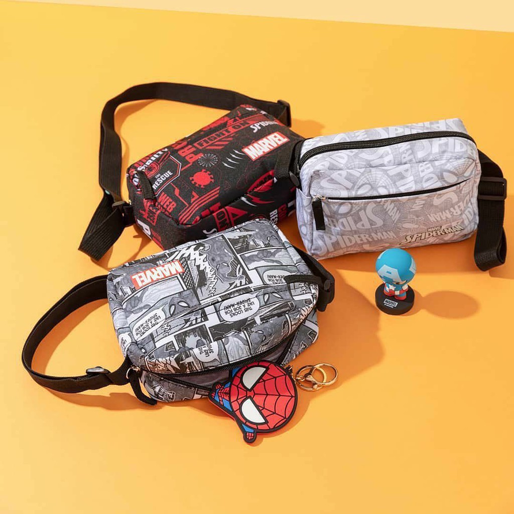 MINISO X MARVEL Tas selempang pria seri marvel / crossbody bag / sling bag uk 18x6x13cm