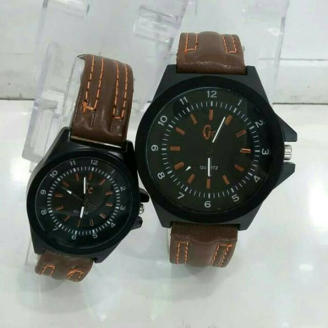 Jam tangan GC couple leather coklat