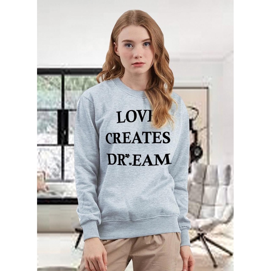 Kaos Lengan Panjang DREAM / Kaos Sweatshirt / Atasan Wanita / Atasan Wanita Lengan Panjang / Atasan Import / Kaos Wanita Blus