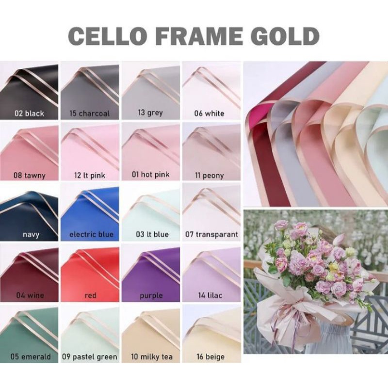 

kertas buket list gold paper flower wrapping kertas buket ukuran 60cm x 60cm