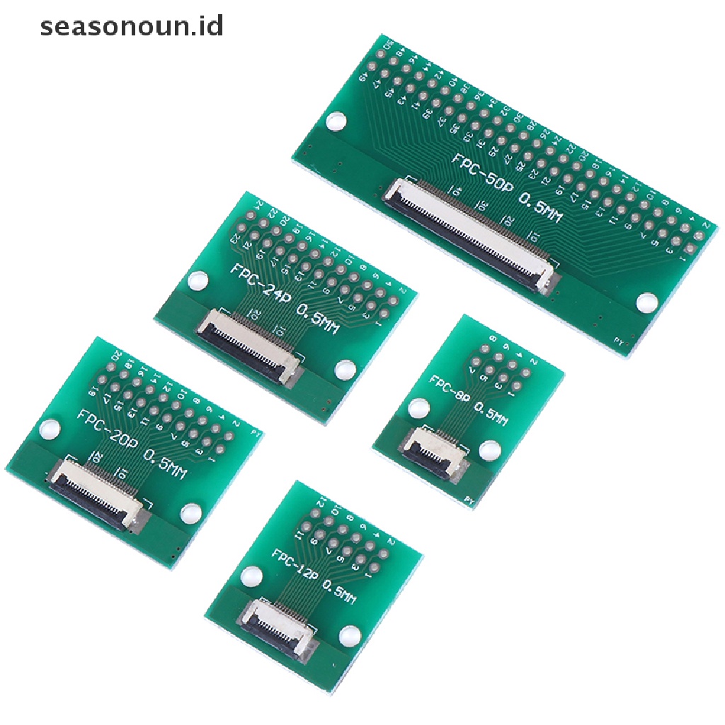 Papan Adapter Konverter PCB 8P / 12P / 20P / 24P / 50Pin 0.5mm FFC FPC Ke DIP 2.54mm