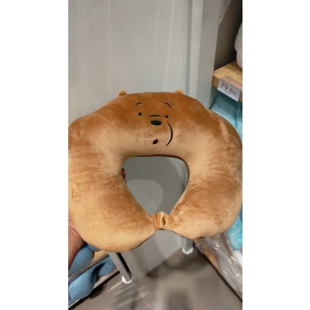 Boneka we bare bears ( grizzly ) 2 in 1 bisa jadi U Pillow original miniso
