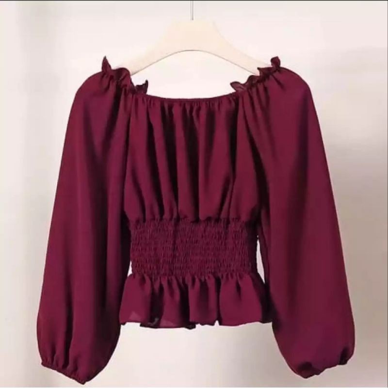 NAOMI BAJU SABRINA JUMBO KOREA STYLE BAJU ATASAN WANITA BIG SIZE-2