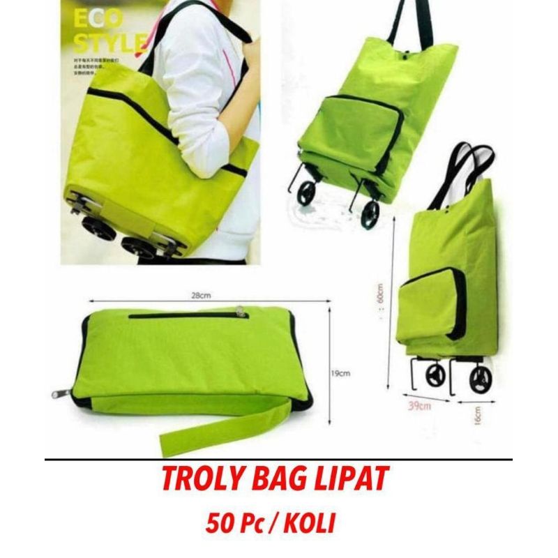 TROLY BAG LIPAT / TAS TROLY BELANJA LIPAT PRAKTIS / TAS BELANJA BISA DILIPAT