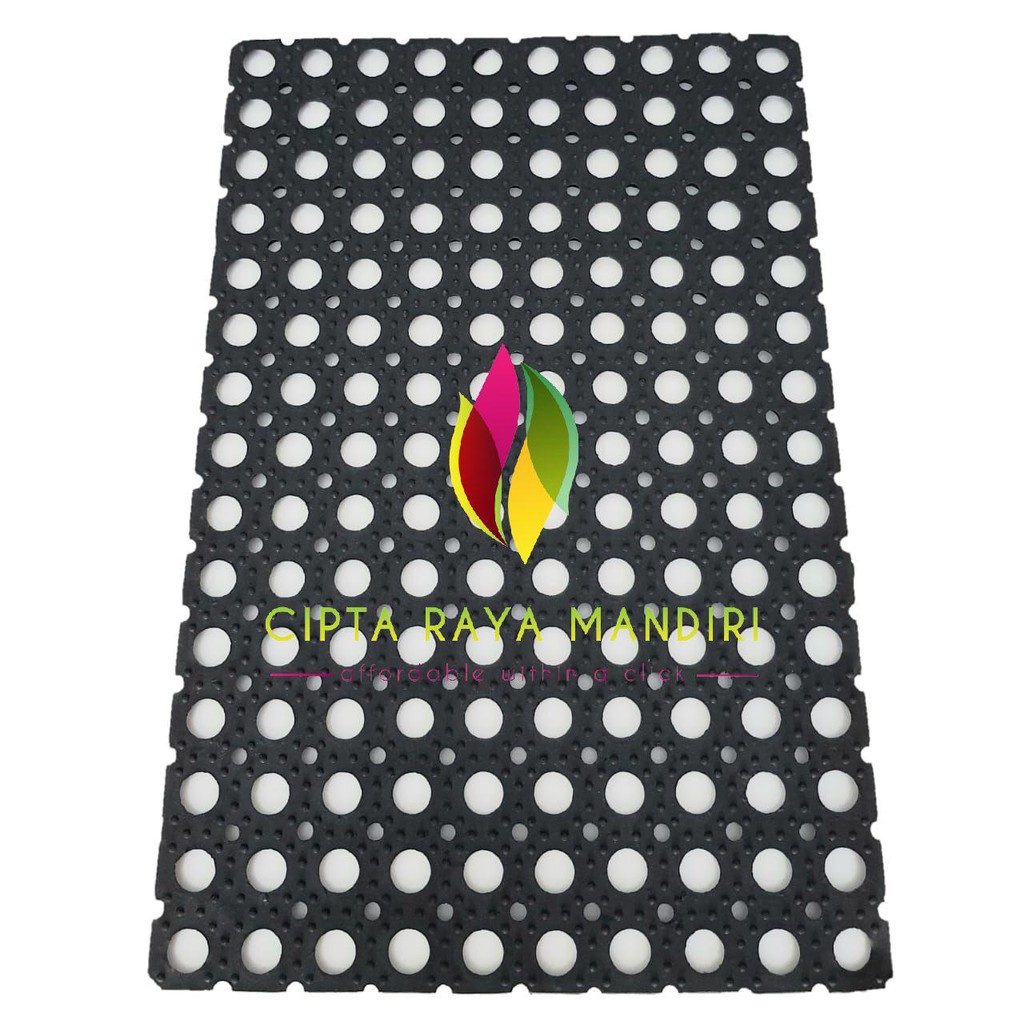 Keset/Karpet Karet Lubang KOMPOS Hitam untuk Lantai Licin/Kamar Mandi