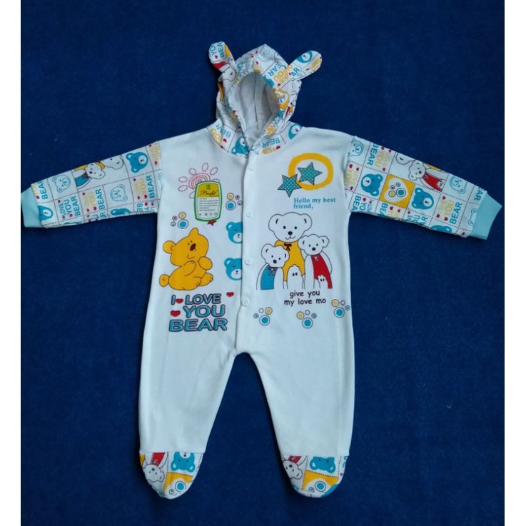 I Love You Bear Jumper Jumsuit Bayi Kaki Tutup