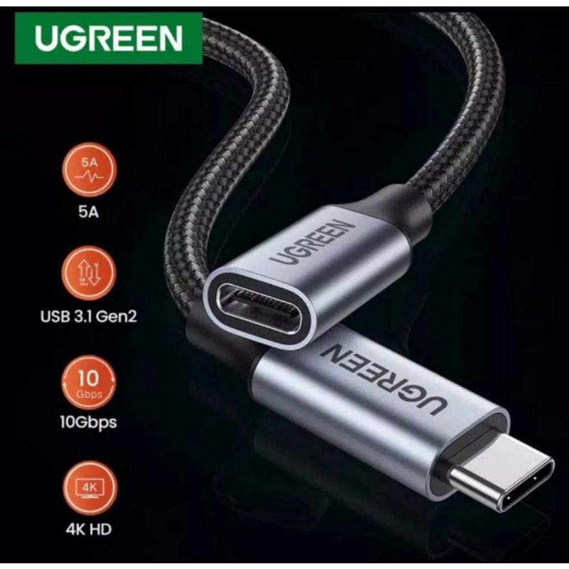 Ugreen Kabel Type C 3.1 Extension Cord to Usb Tipe C Thunderbolt 50CM 100 CM