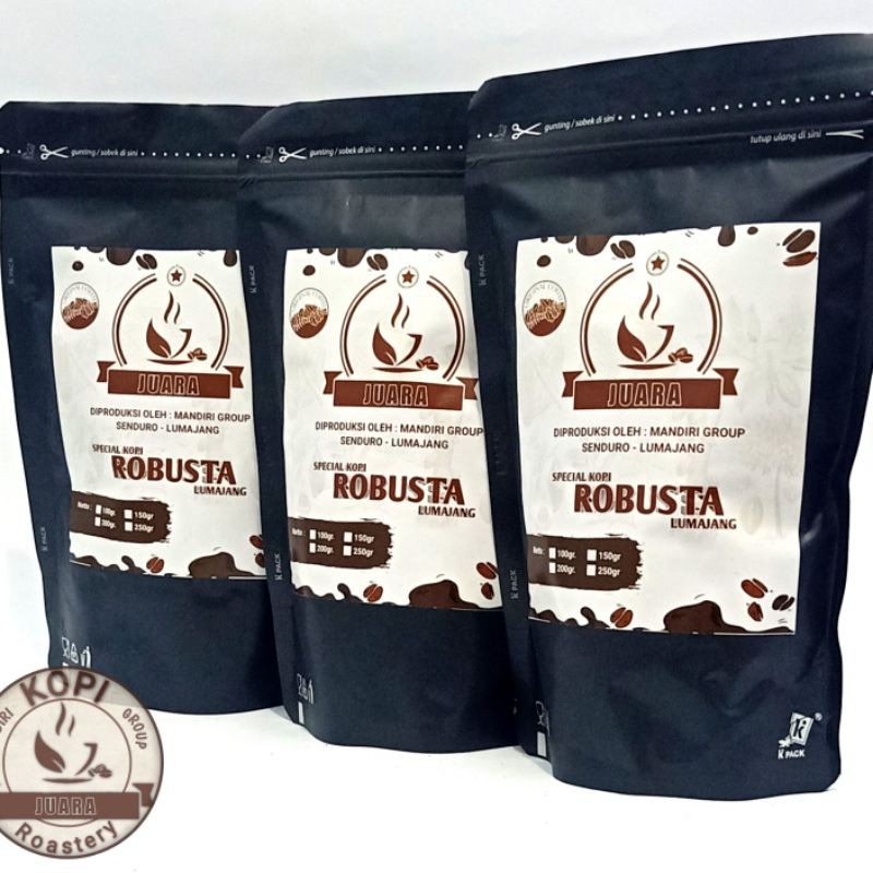 Kopi Robusta 200gr Termurah bisa pesan Tanpa Label cocok untuk di jual lagi