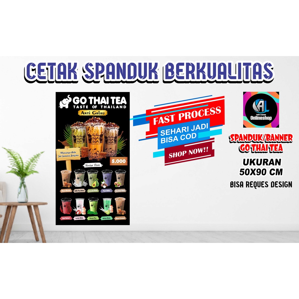 Spanduk, Banner Berdiri Go Thai Tea