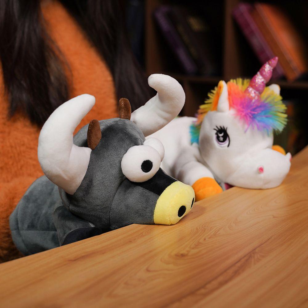 Quinton Hewan Plush Tangan Wayang Sapi Unicorn Kreativitas Mainan Anak Bermain Boneka Pertunjukan Wayang Kartun Hewan Mainan Edukasi Boneka Mainan