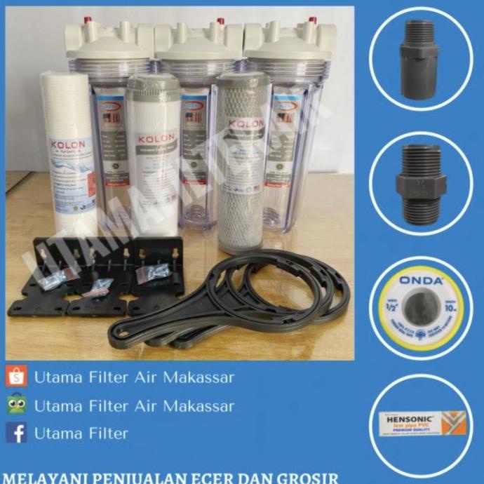 Jual """""] Paket Filter Air PDAM Sumur Bor Tanah 3Tahap 10" Penjernih ...