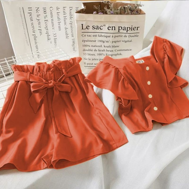 SETELAN CALISTAN Pakaian Wanita Cantik Polos Bepergian Bersantai Remaja Terbaru