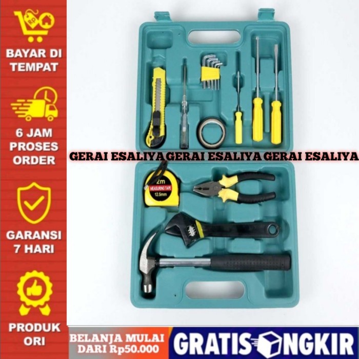 Alat Set Perkakas Palu Tang Obeng Kunci Pas Cutter - YL-8016 - Multi Warna