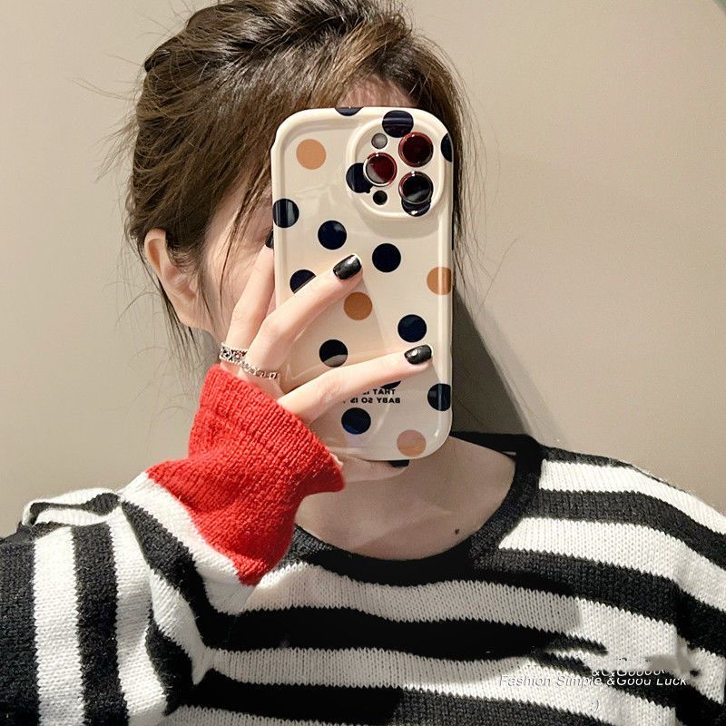 Case Motif Polkadot Untuk iPhone 12 13 11 Pro Max X Xs Max Xr oijnr