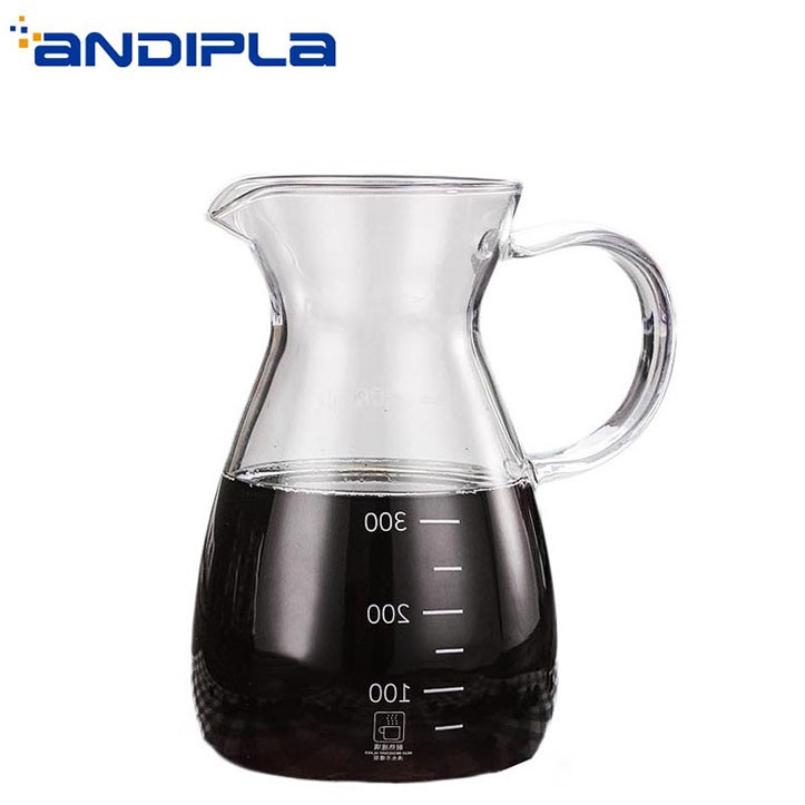 Coffee Maker Pot Teapot Kettle Teko Kopi Barista Glass 400ml -ANDIPLA  FT673 - Gelas kopi espresso