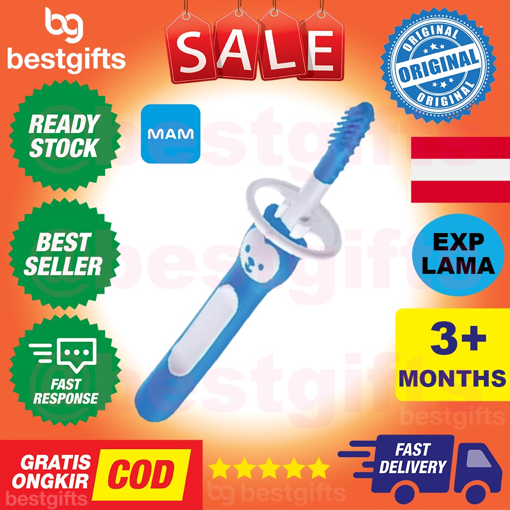 MAM MASSAGING BRUSH SIKAT PIJAT GIGI ANAK BABY 3 BULAN MEMIJAT MEMBERSIHKAN GIGI PERTAMA BAYI 3 MONTHS