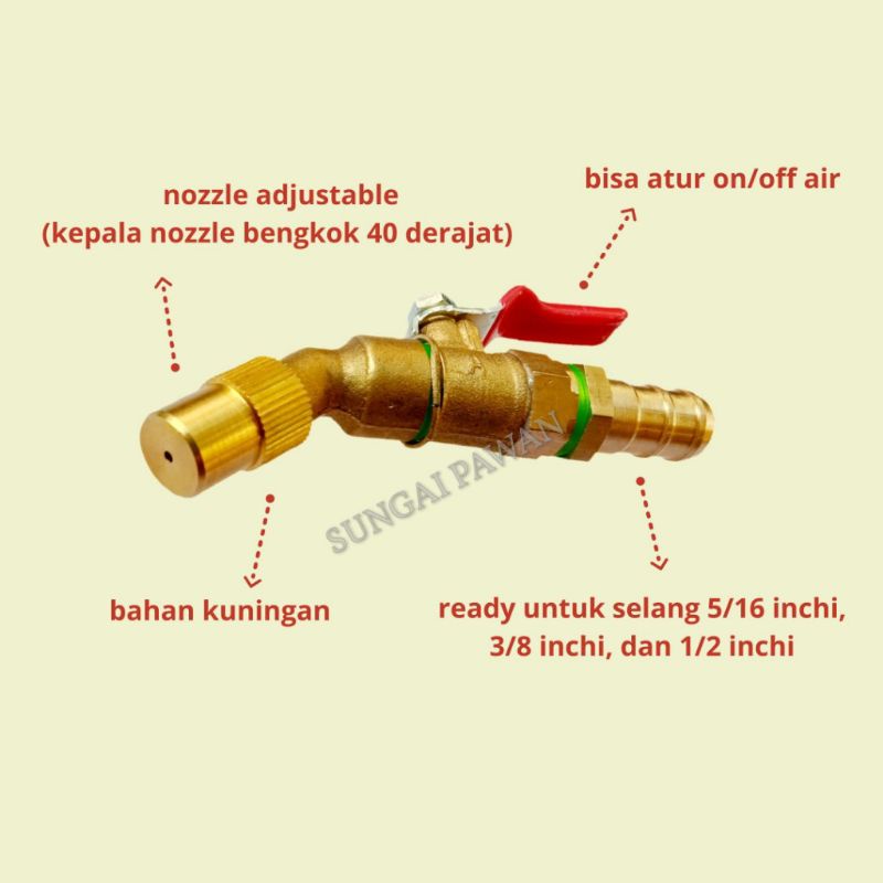 semprotan sprayer penyemprot semprot hama nozzle nosel bengkok cuci ac mobil motor hose selang 5/16 