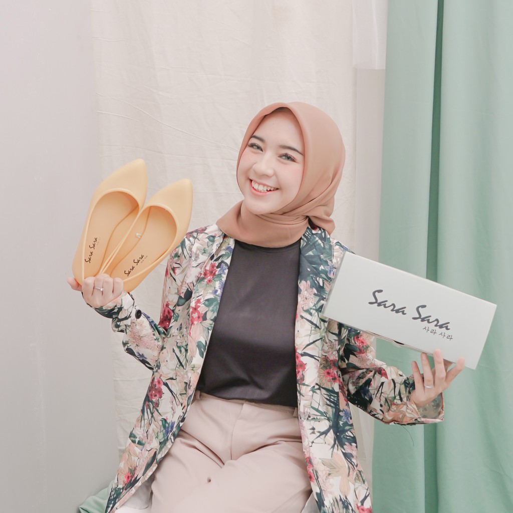 Sara Sara PELANGI Sepatu jelly wanita sepatu kerja wanita flat shoes jelly sepatu empuk terbaru