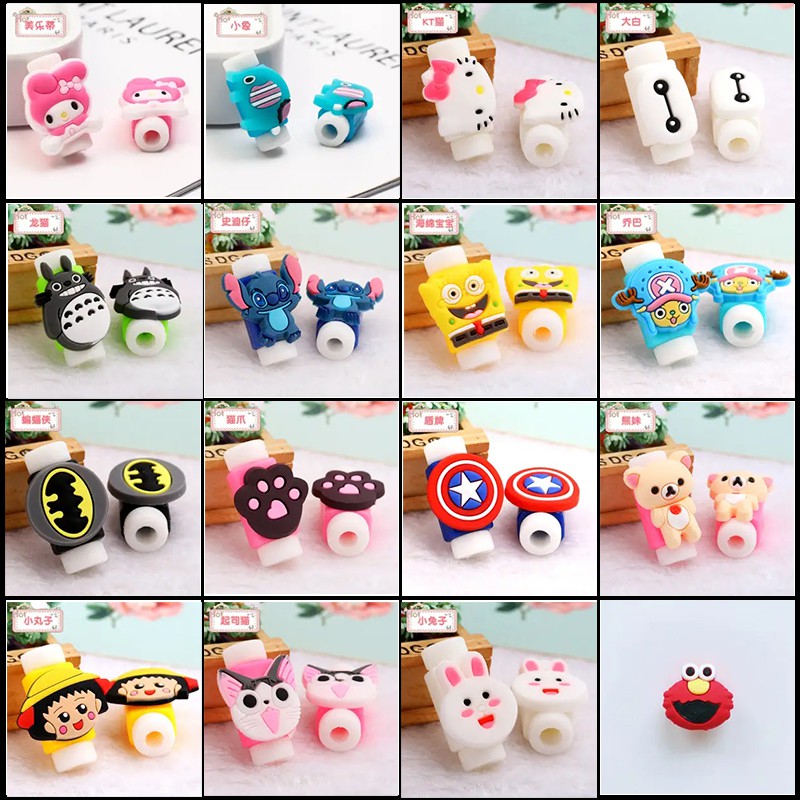 Pelindung Kabel Charger Universal Motif Kartun Hewan Untuk iPhone Huawei Xiaomi OPPO VIVO