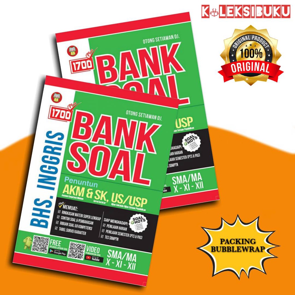 BANK SOAL 1700 SMA AKM&SK US/USP / MATEMATIKA/FISIKA/KIMIA/BIOLOGI/SEJARAH/GEOGRAFI/SOSIOLOGI/EKONOM-BAHASA INGGRIS