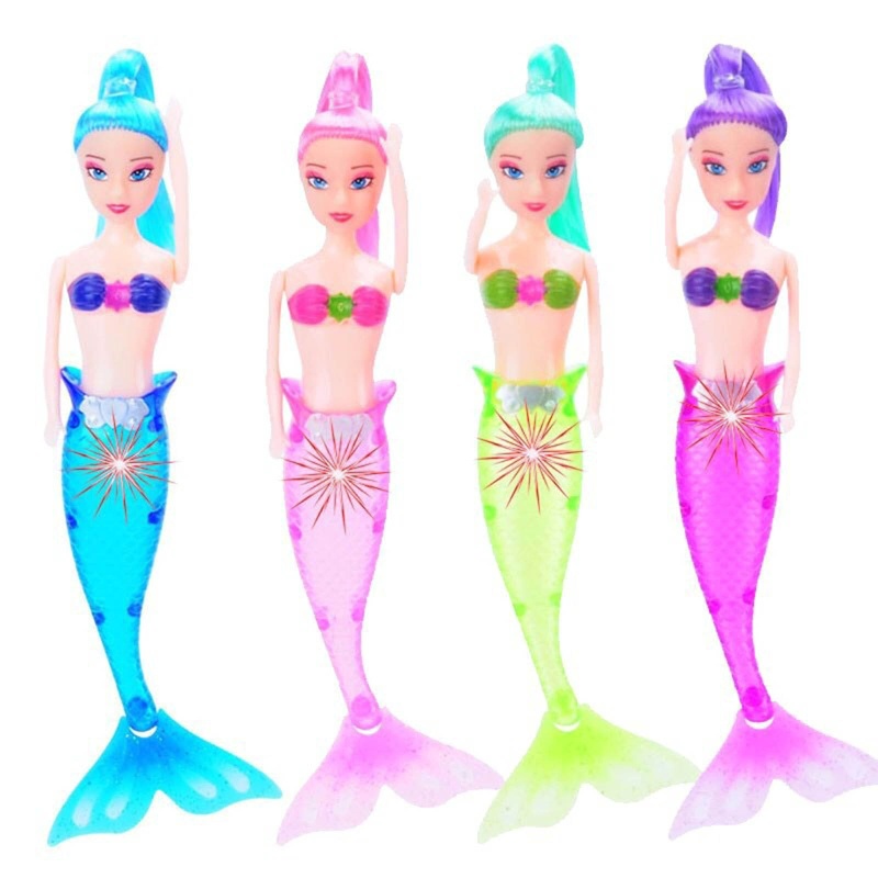 Mary Mermaids Untuk Boneka Dengan Lampu Ekor Bathtub Mainan Boneka Balita Mainan Hadiah Untuk Anak Perempuan