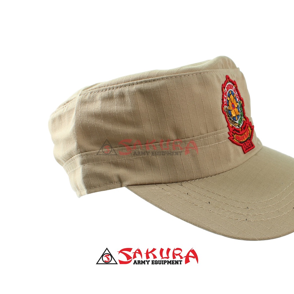 Topi Komando POL PP Logo Warna CreamTopi Logo Satpol PP