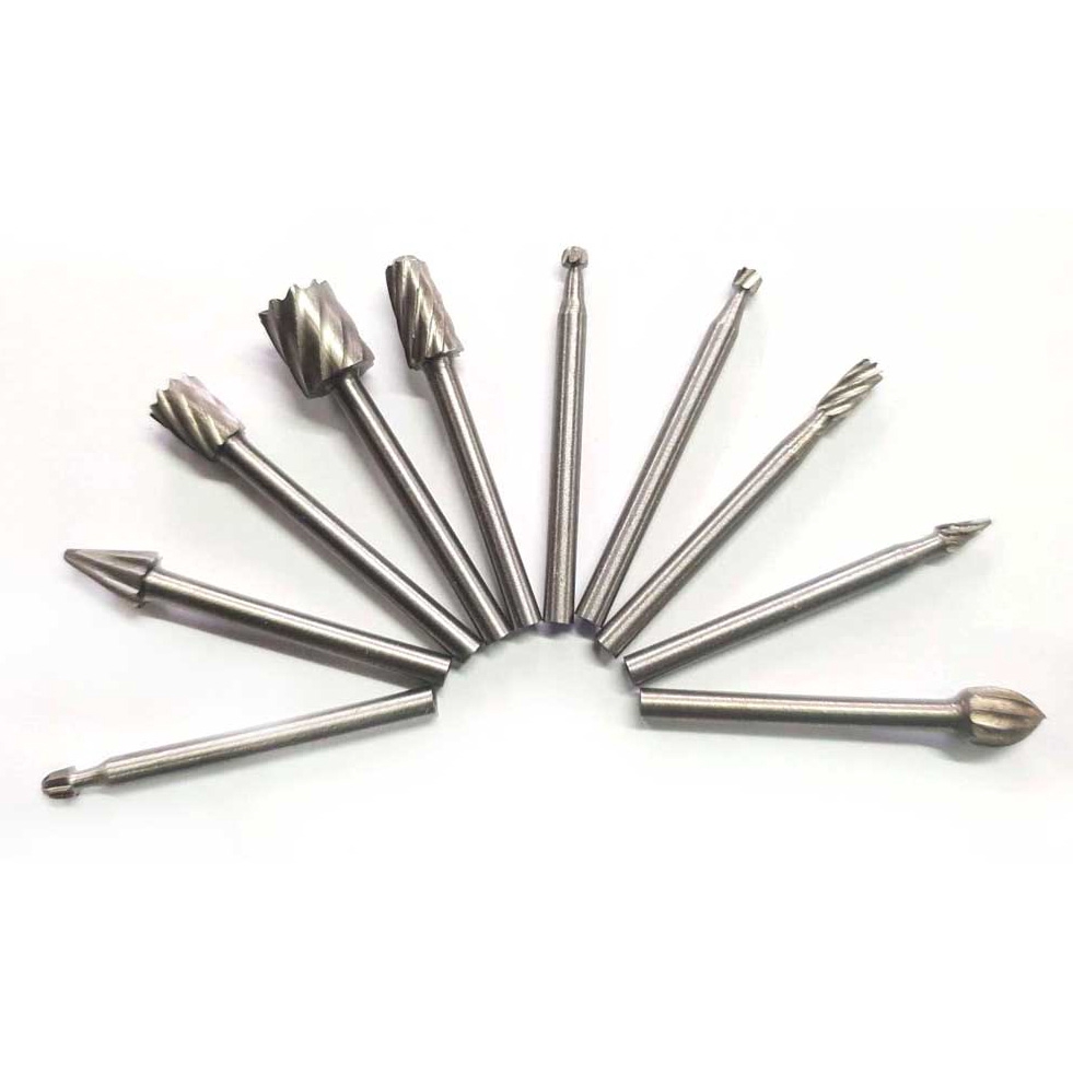 Mata Bor Tungsten Carbide Cone Spiral 10 PCS - GJ0106 - Silver