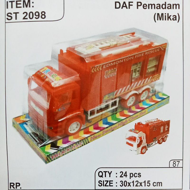 ST 2098 - Mainan Truk Pemadam Kebakaran PMK Fire Engine warna Merah ST2098