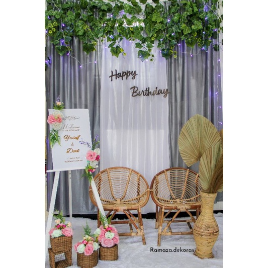 Jual Paket Backdrop Dekorasi Syukuran Khitan Aqiqah Tedhaksiten Ulang Tahun Syukuran Bulan