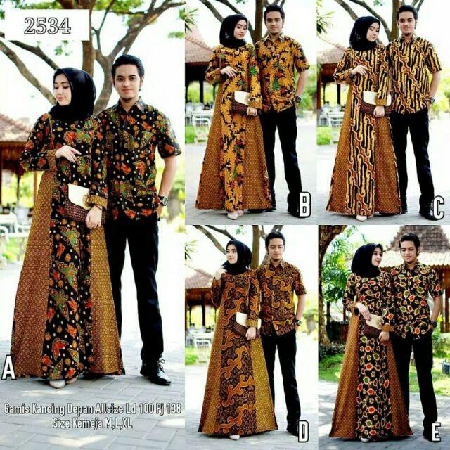 Batik Couple Gamis Katun Davina Sogan 2479
