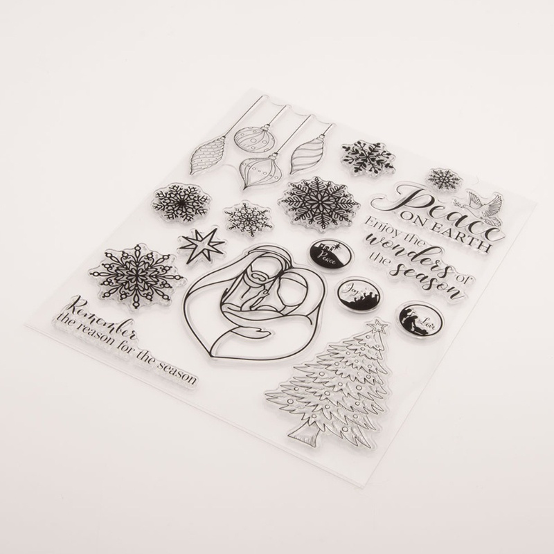 Stempel Bahan Silikon Seri Natal Warna Bening Untuk DIY Kartu Natal Scrapbooking