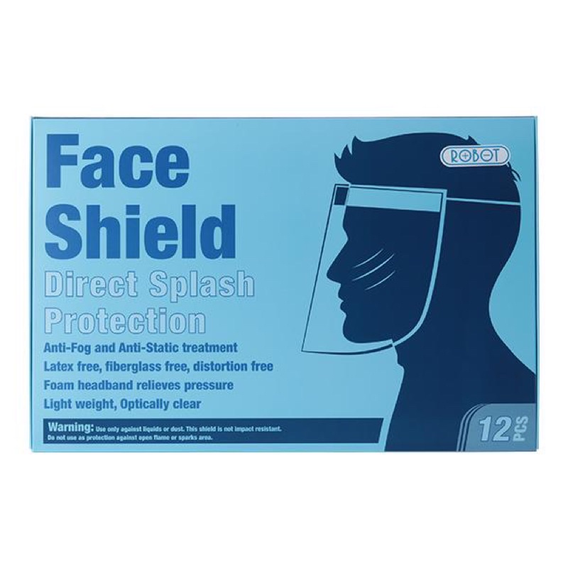 PROMO 1BOX ISI 12PCS FACE SHIELD ROBOT MZ001 ANTI FOG BAHAN SUPER BAGUS ULTRA CLEAR