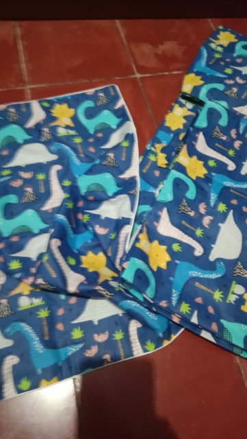 Sprei Motif Dino Tale Grey Biru Blue Bulan Seprai Murah Cod