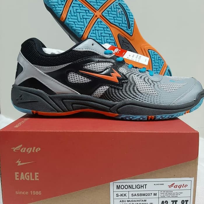 Sepatu Eagle Moonlight Abu Muda Hitam - Sepatu Badminton