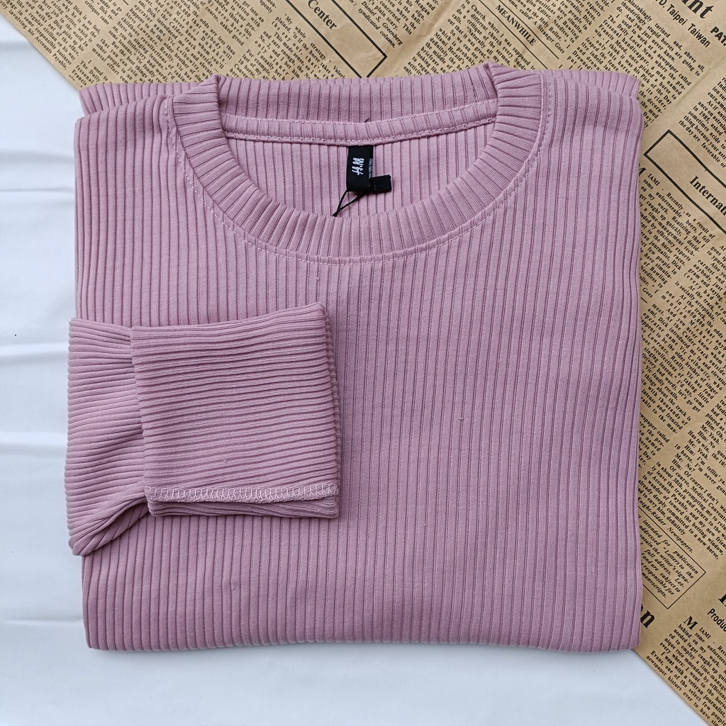 PART II Kaos Rib Premium / Kaos Grosir / Kaos Rib Premium Tebal / Kaos Lengan Panjang Termurah-Mouve cj