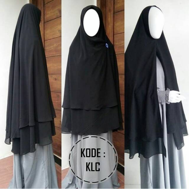 Khimar 2 layer chiffon silky lembut