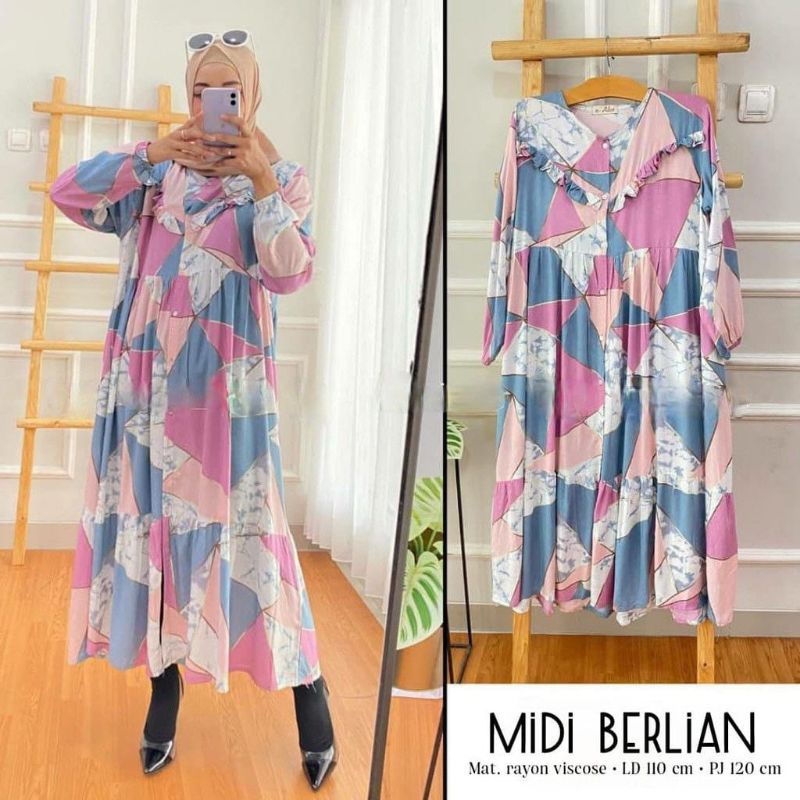MIDI DRESS RAYON VISCOSE | GAMIS MIDI motif