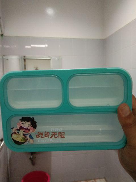 Yooyee Kotak Makan / Lunch Box / Ompreng / Tepak / Food Box Jinbao Kecil 4 Sekat Grid 605