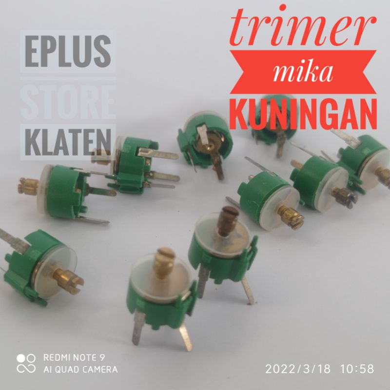 trimer kapasitor 20PF MIKA KUNINGAN high quality japan 8mm variable C102