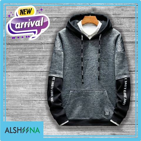(COD) Sweater Hoodie Pria Love Rain Grey