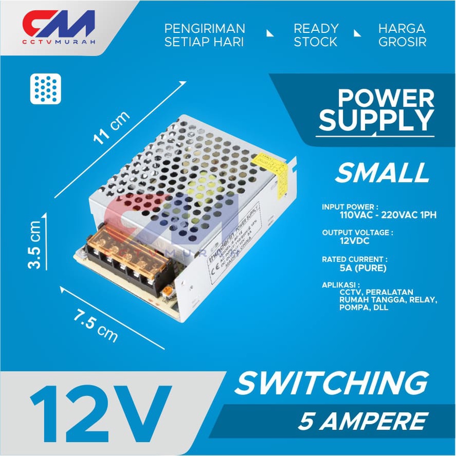 POWER SUPPLY 5A/12V JARING Switching Power Supply PSU 12V 5A High Quality, 12 Volt 5 Ampere Jaring Adaptor