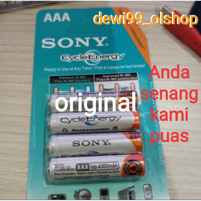 #ORIGINAL Batere sony AAA 4300MAH rechargeable bisa di cas ulang 4300mah isi 4 pcs