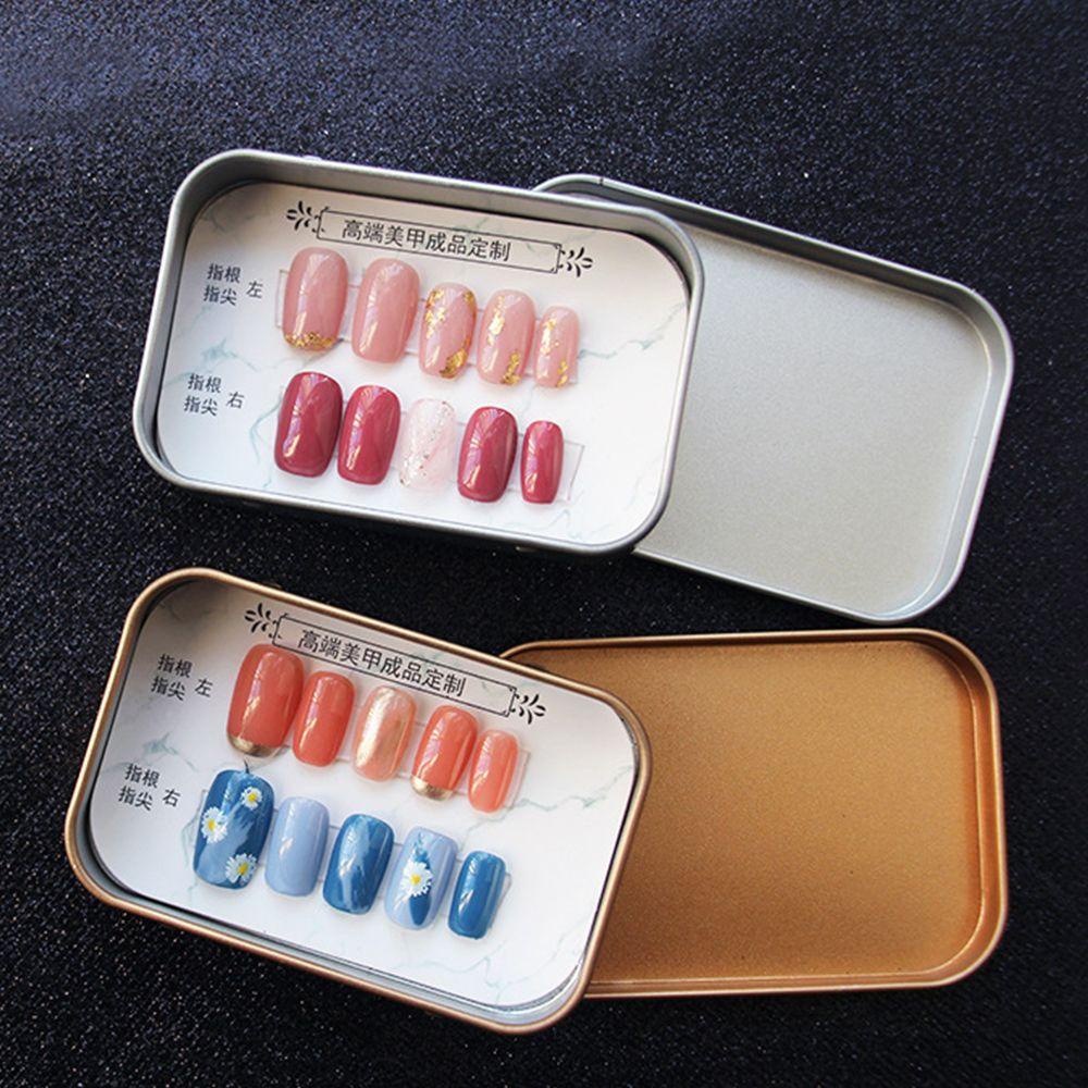 Mxbeauty Wearing Armor Packaging Box Besi Tahan Lama Salon Kuku Persegi Panjang Tahan Jatuh Kotak Kosong Nail Art Display Stand